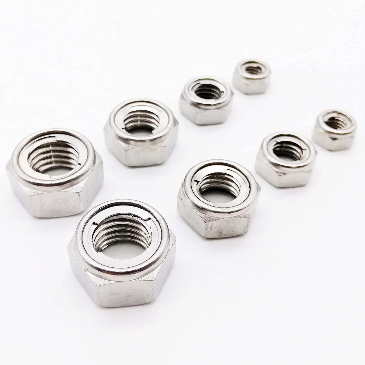 Sechskant-Sicherungsmuttern aus Edelstahl 304 – M3–M16, selbstsichernde Einsatzmuttern aus Vollmetall for eine sichere Befestigung(2pcs M12)