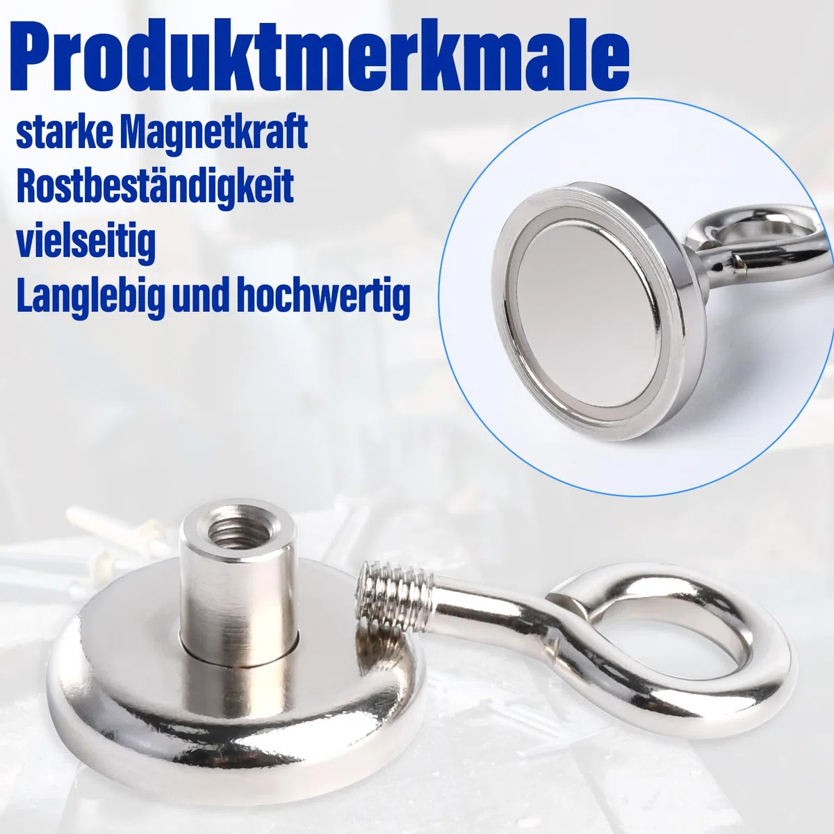 36MM Stück Magnethaken,Magnet Haken, Zugkraft 45kg Neodym Magnet Haken hält,4 Stück Super Starker Magnete mit Haken, Magnetischer Haken Einsatzbereich Küche Badezimmer Garage Büro