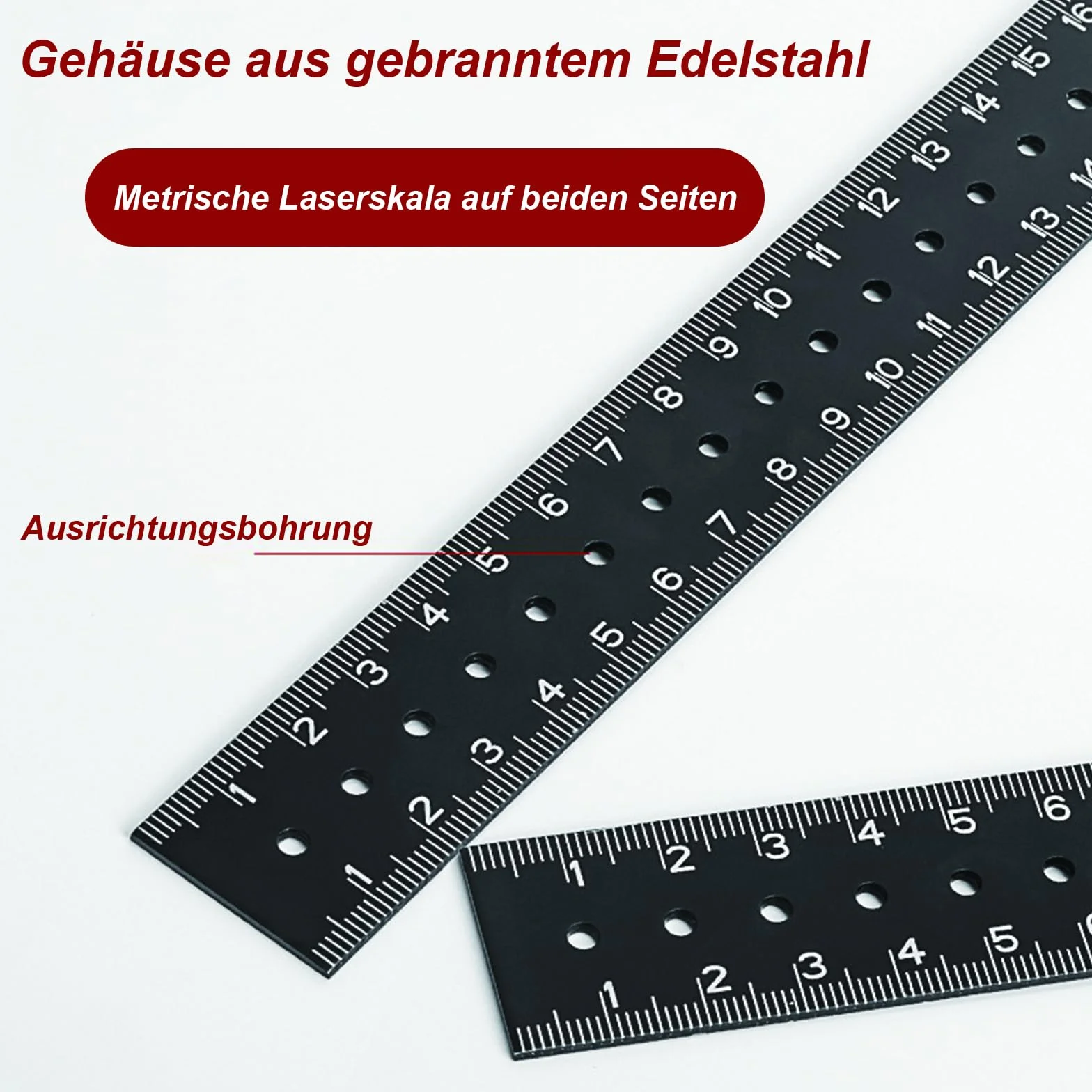 Streichmaß, Kombinationswinkel Anschlaglineal, Anreißlineal Edelstahl, Streichmaß Metall mit Anschlag, 30cm, Winkel Holzbearbeitungswerkzeug für Holzbearbeitung