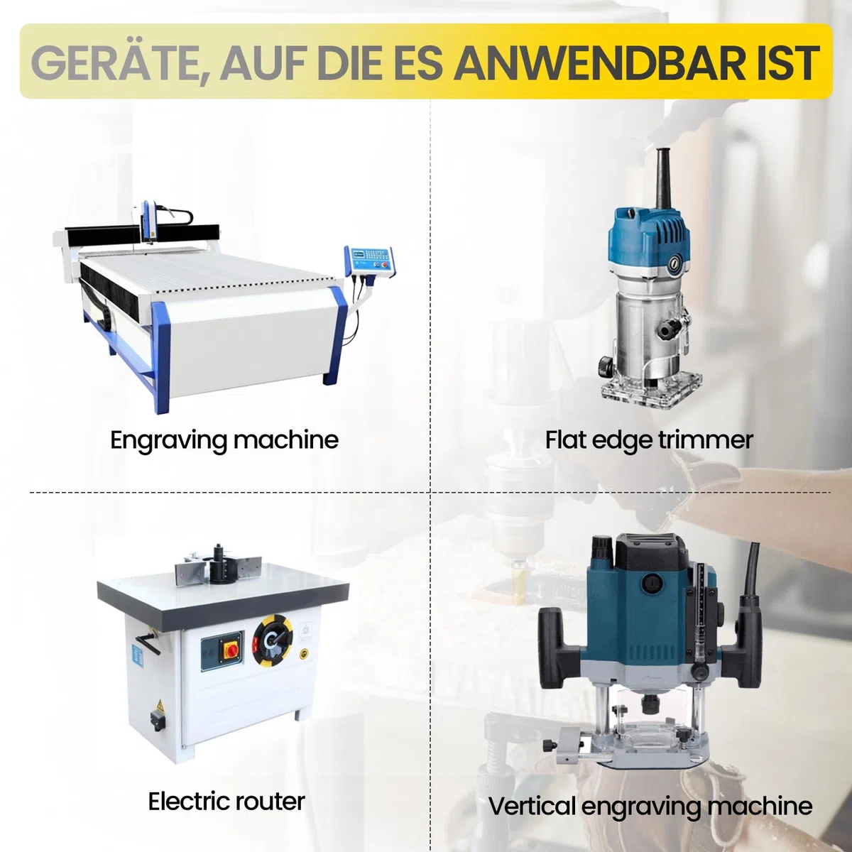 Bündigfräser, 4 Stück Kopierfräser Für Oberfräse, Bündigfräser Schaft 6 mm, Mit Kugellagern Hartmetall Klinge Handlich, Für Holzbearbeitung DIY Zu Hause