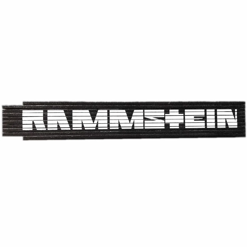 Rammstein Zollstock schwarz, Offizielles Band Merchandise 2 Meter Holz Gliedermaßstab