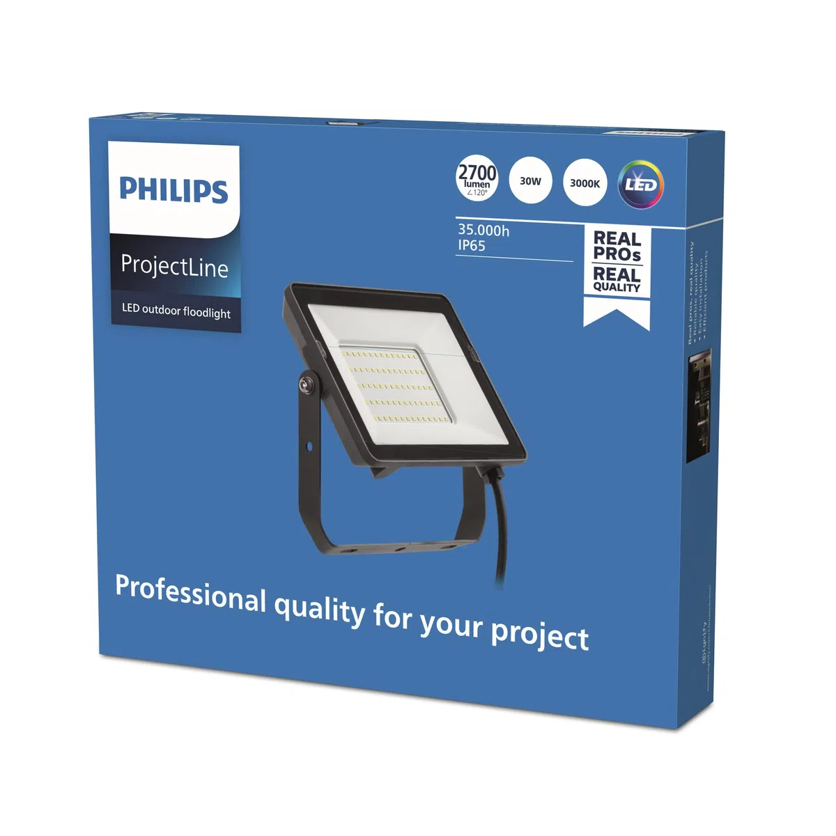 Philips ProjectLine Flutlicht, 30W, 3000K, schwarz