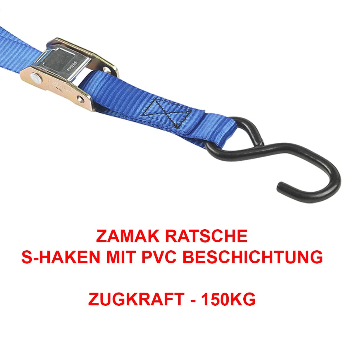 Master Lock 4368EURDAT Zertifizierter Spanngurt mit Ratsche und S-Haken, Blau, 2 m x 25 mm Gurt, 2-er Set