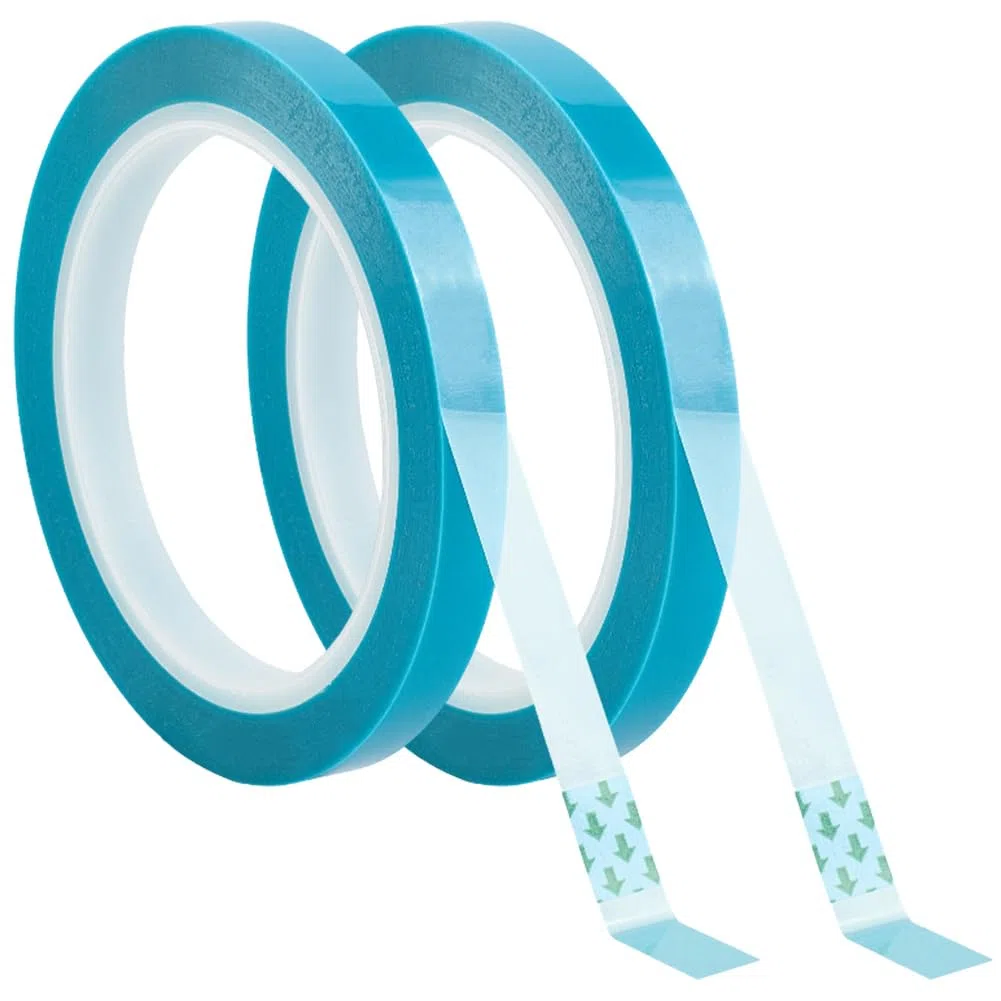 craspire 2 Rolle Blaues Slick Tape 0,41 Zoll x 164 Fuß Transferband Transparente Folie PET Klebstoff Rutschiges Schutzetikettenband Zum Befestigen von Schubladen Kühlschränken Klimaanlagen