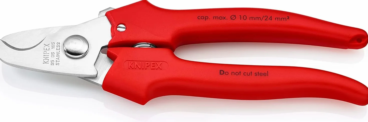 KNIPEX Kabelschere Griffe mit Kunststoff umspritzt mit Kunststoff umspritzt 165 mm, 95 05 165