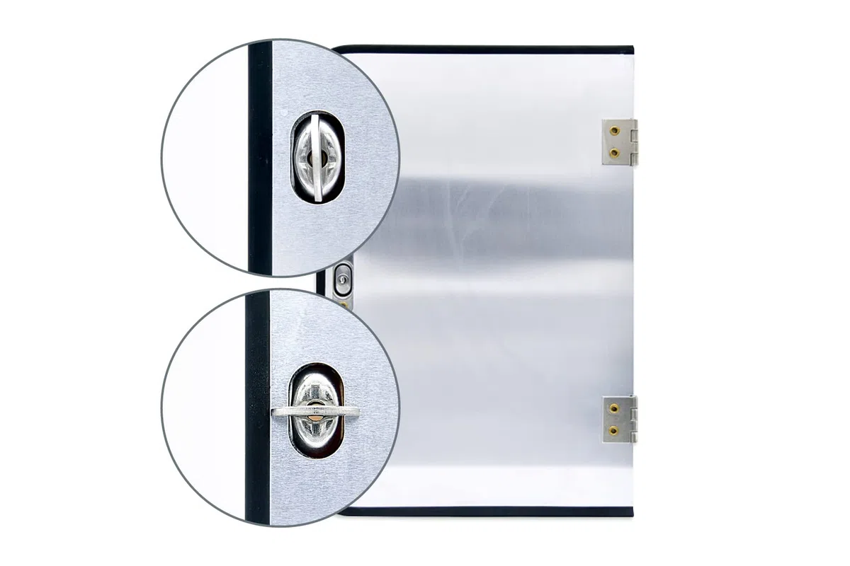 ADR-Tafel vertikal klappbar | Aluminium | Warntafel zur Kennzeichnung von Gefahrguttransportern | mit oder ohne Kantenschutz | Gefahrstoff | 400 x 300mm | Reflexionsklasse RA1/A (mit Kantenschutz)