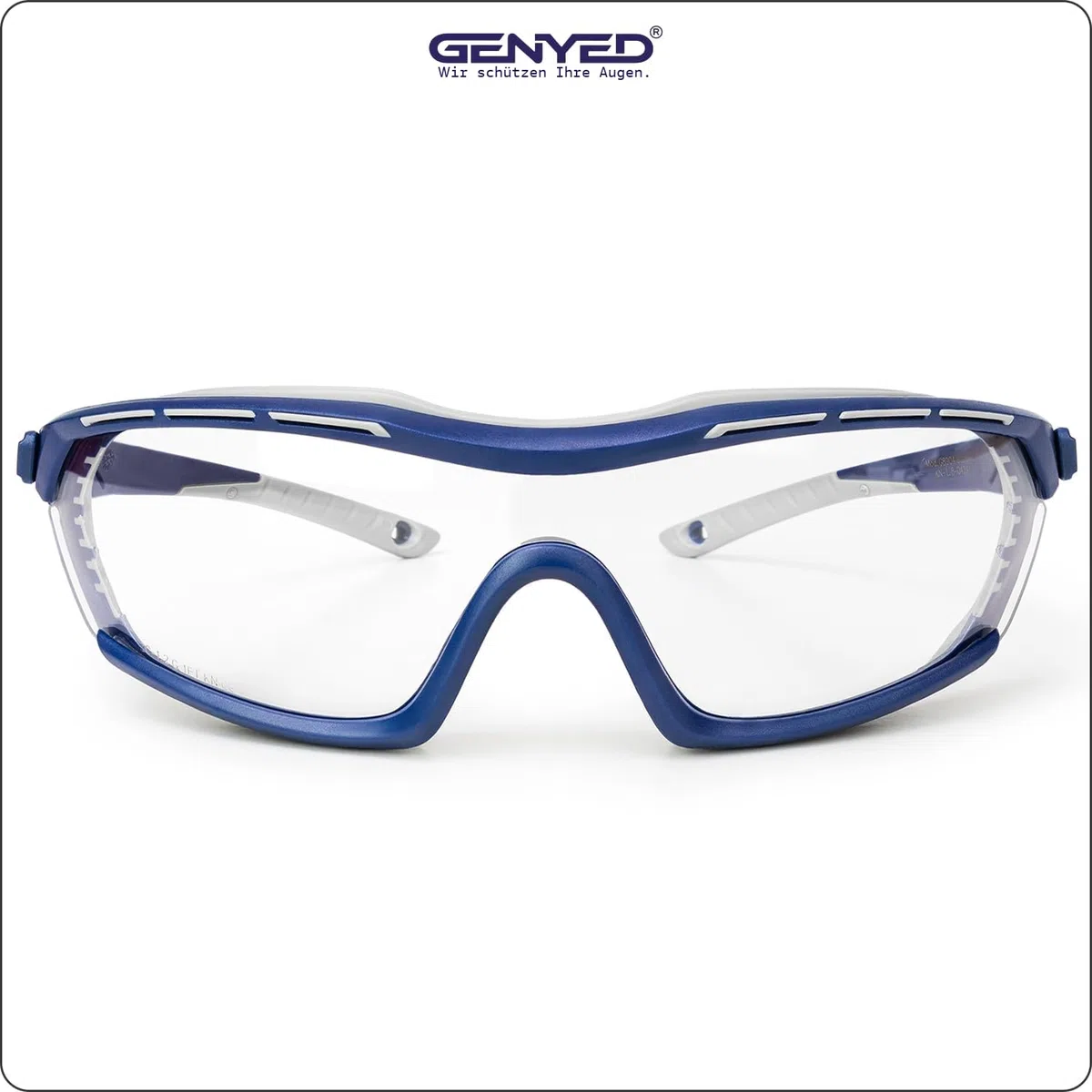 GENYED Arbeitsschutzbrille, Schutzbrille mit UV400-Antibeschlag-Anti-Kratz-Linse, CE EN166 zertifiziert, Weiche Dichtung, verstellbaren Bügeln, Arbeitsbrille, Sicherheitsbrille