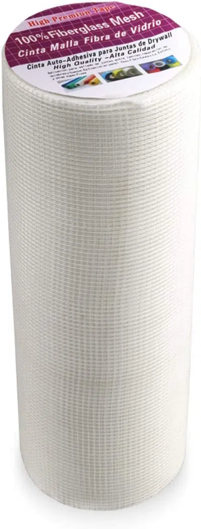 Glasfaser-Gewebeband Selbstklebend, Fiberglas Stoff Maschen Band Gewebe Rolle, Reparaturband zum Füllen von Rissen und Reparieren Fugen in Wänden, Gitterrißbrücke -30 cm X 25 m(12″X 82′)