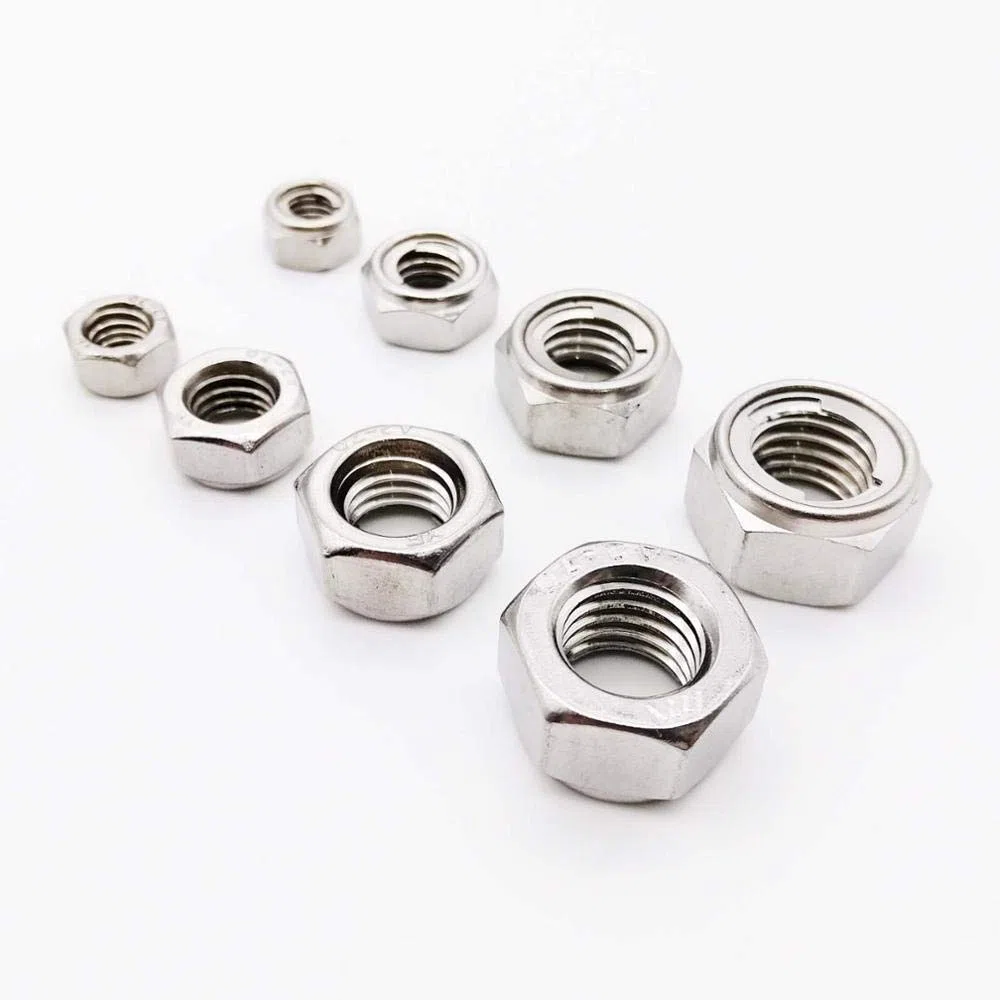 Sechskant-Sicherungsmuttern aus Edelstahl 304 – M3–M16, selbstsichernde Einsatzmuttern aus Vollmetall for eine sichere Befestigung(2pcs M12)