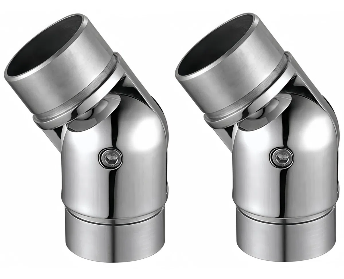 2 Stück Edelstahl Handlauf Gelenkverbinder, Rohrverbinder Bausatz Einstellbarer Winkel Edelstahl Geländer Zubehör - Flexibel, Stilvoll und Langlebig