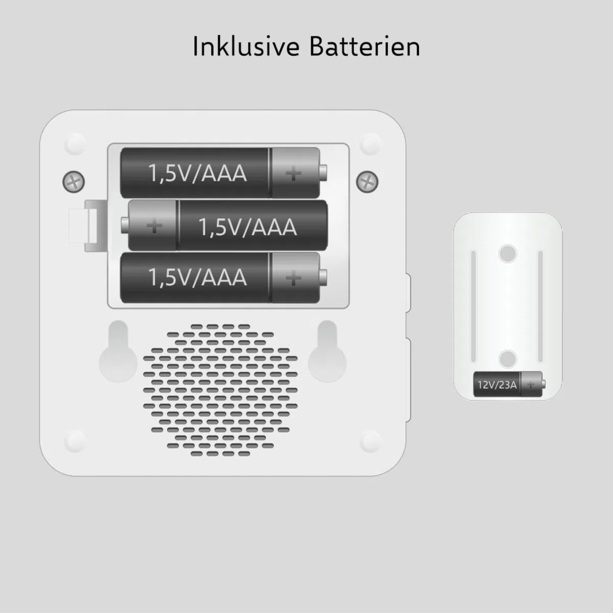 ELRO DB3000 Funk Türklingel Set - Tragbare Empfänger mit Batterie - Wasserdicht, 300m Reichweite, 64 Melodien - Weiß
