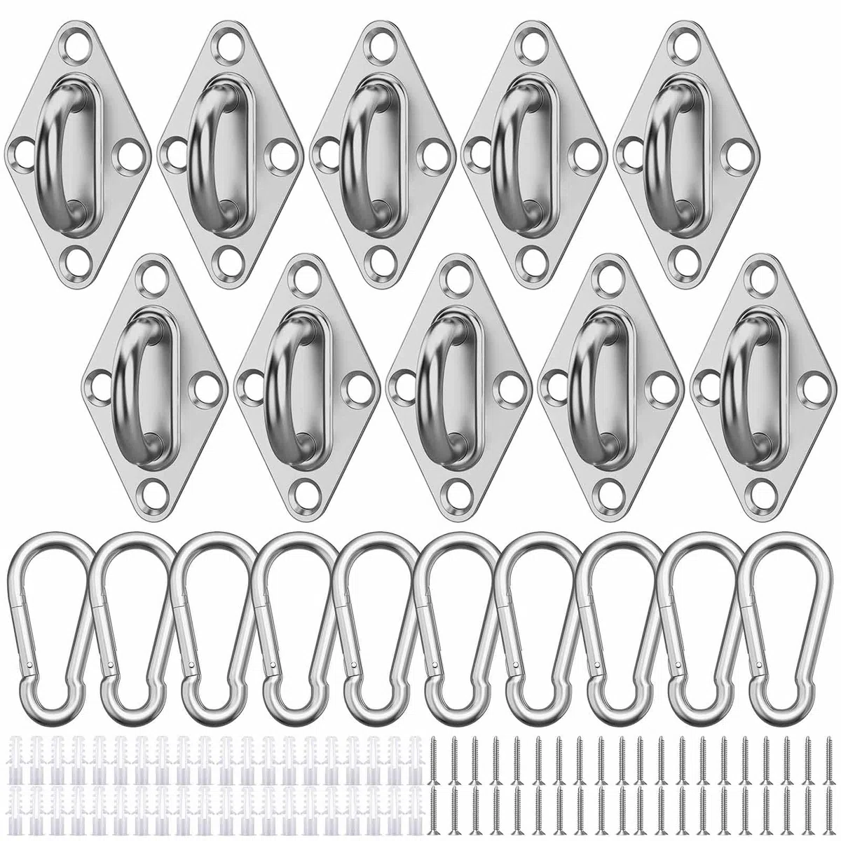 10 Stück Augplatte Edelstahl mit Öse,Augplatte mit Öse,Augenplatte M5,Schraubösen Edelstahl für Aufhängen von Gegenständen