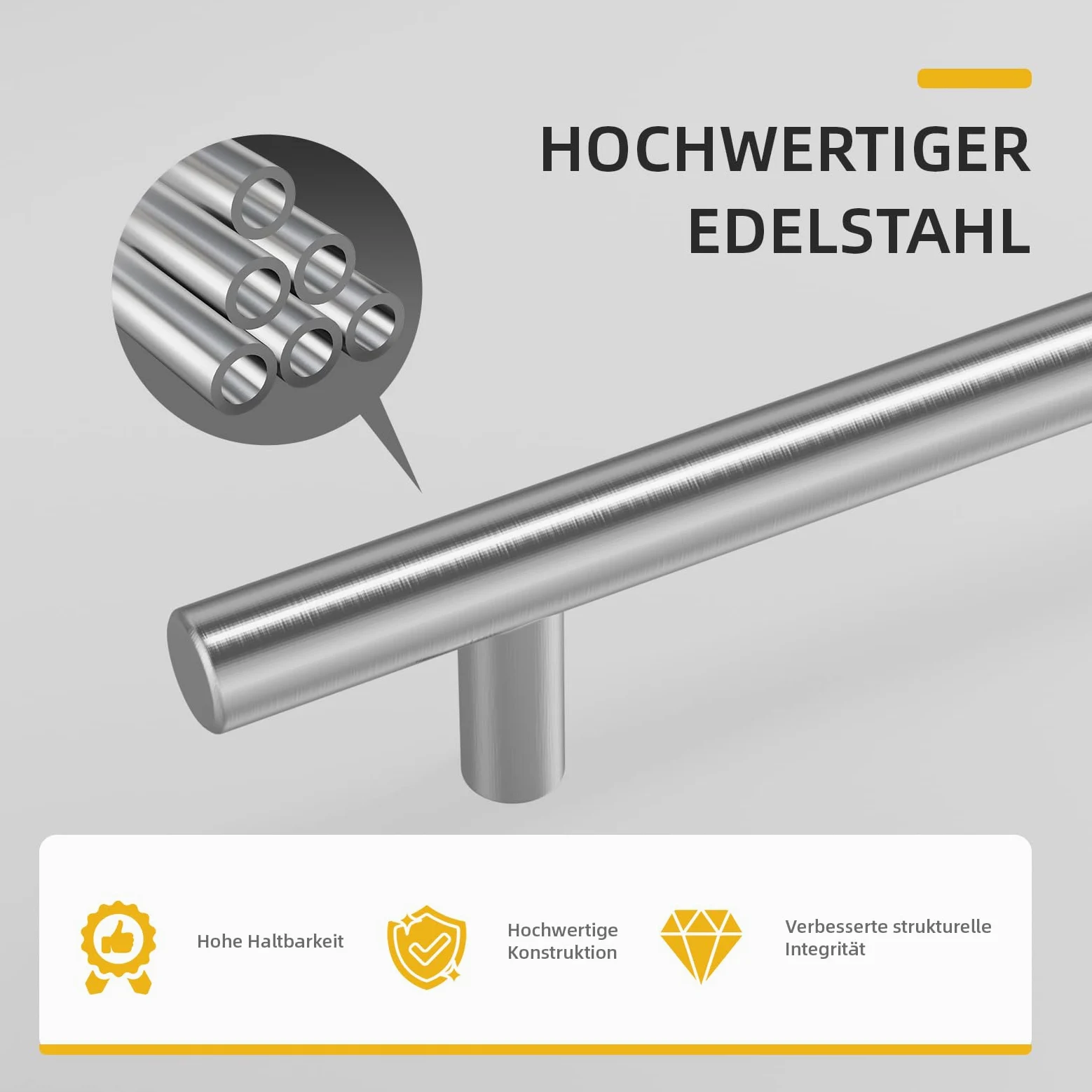 Goldenwarm 15 Stück Griffe für Küchenschränke 128mm Lochabstand Schrankgriffe Edelstahl，Möbelgriffe Türgriffe Küche Stangengriff Edelstahl Küchenschrank Griffe