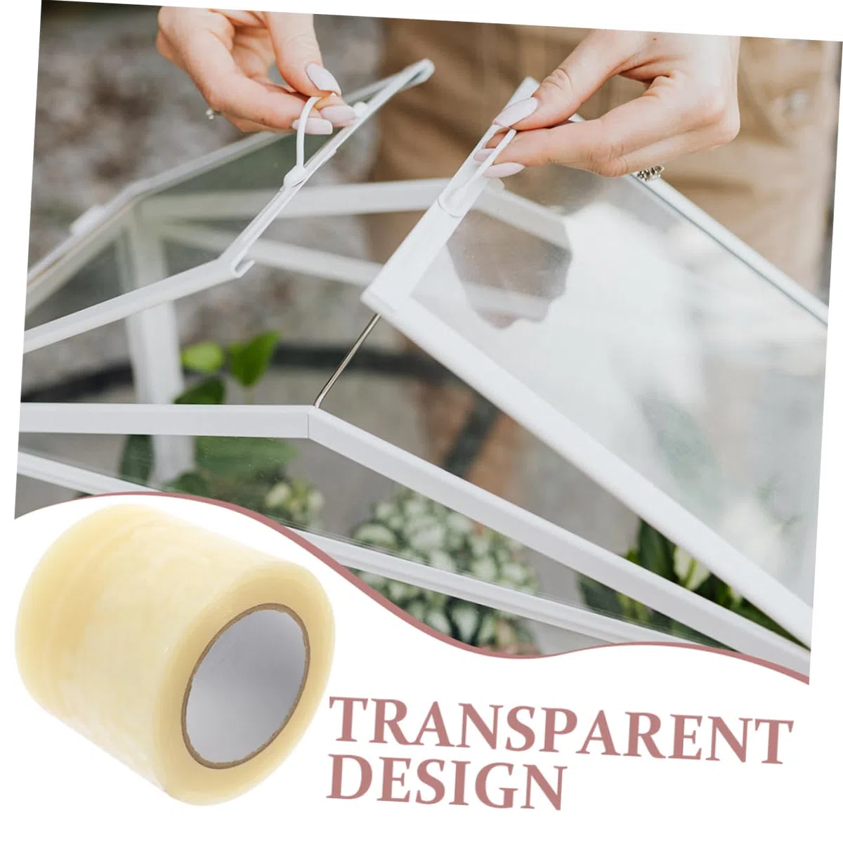 BESTonZON Gewächshaus Reparaturband Transparent 50m Stark Klebend Für Folien Pflanzenabdeckungen Und Outdoor Einsatz