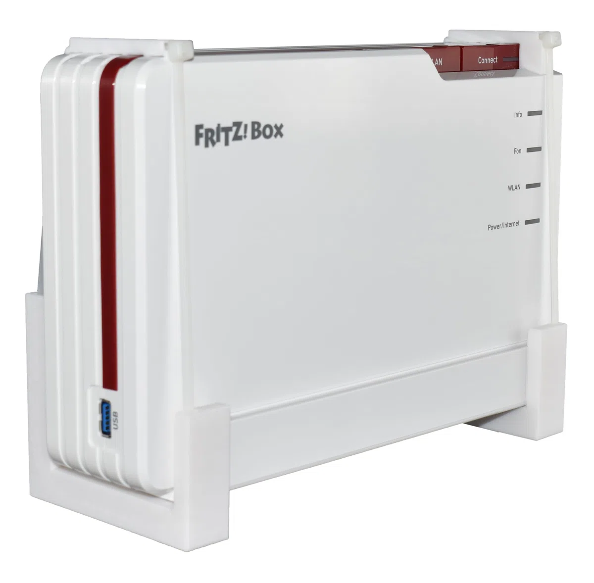 EasyClick passgenauer Wandhalter für AVM Fritz!Box 5690 Pro | auch als Deckenhalterung, sicher einrastend, in jeder Richtung montierbar, inklusive Montagematerial. 5 cm Wandabstand.