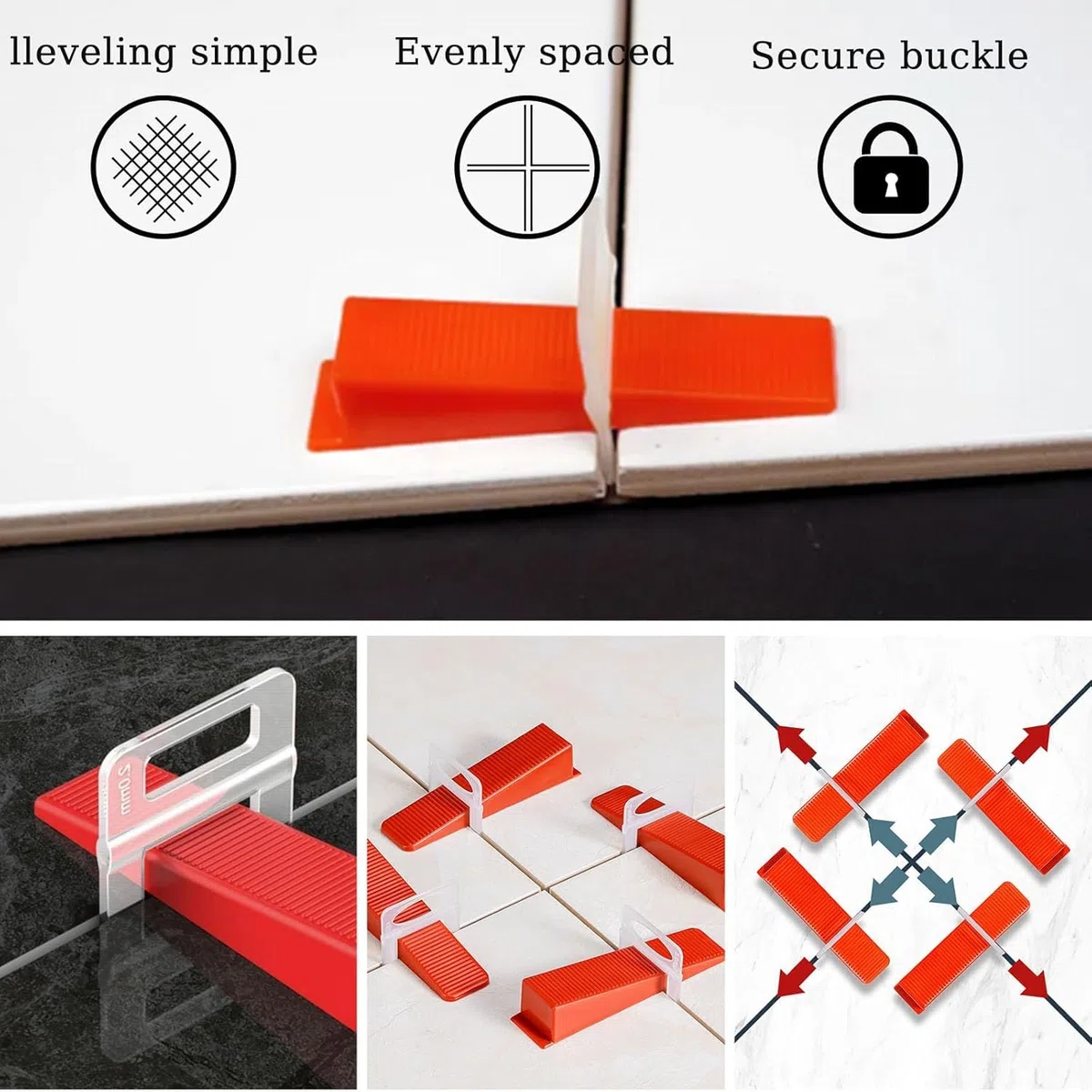 600 Stück Fliesen Nivelliersystem 3mm Zuglaschen, Nivelliersystem Fliesen Nivelliersystem Kit Fugenbreite Verlegehilfe für Fliesen Wandfliesen Bodenfliesen Höhe 3-16 mm