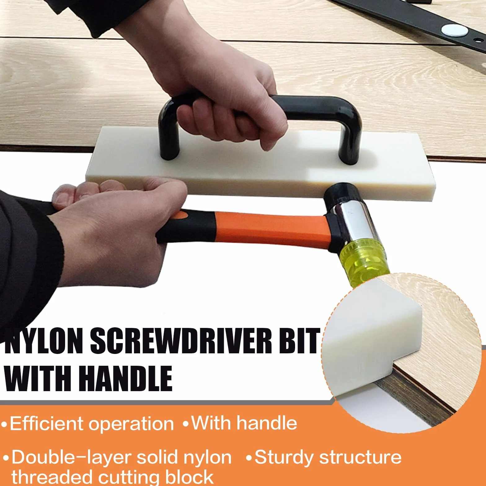 300mm Schlagklotz Vinylboden mit Griff, Schlagholz Laminat, Laminatboden Klicksystem, Schlagklotz Vinyl, Bodenleger Laminat Werkzeug, Vinyl Laminate Verlegewerkzeuge Laminatwerkzeug