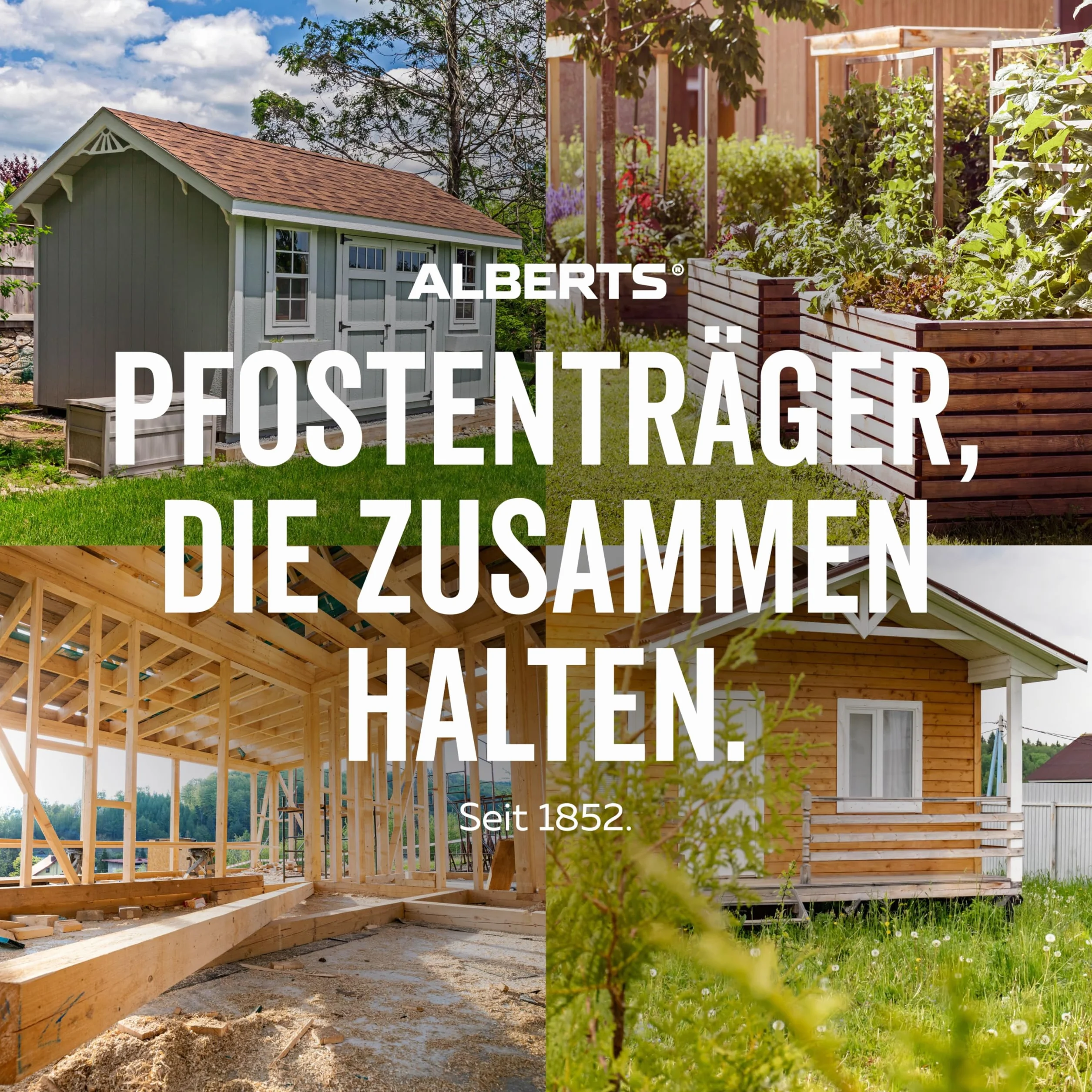 Alberts 218058 U-Pfostenträger | höhen- und breitenverstellbar und zum Aufschrauben | galvanisch verzinkt, dickschichtpassiviert | Breite 71 - 161 mm | Höhe 150 - 190 mm