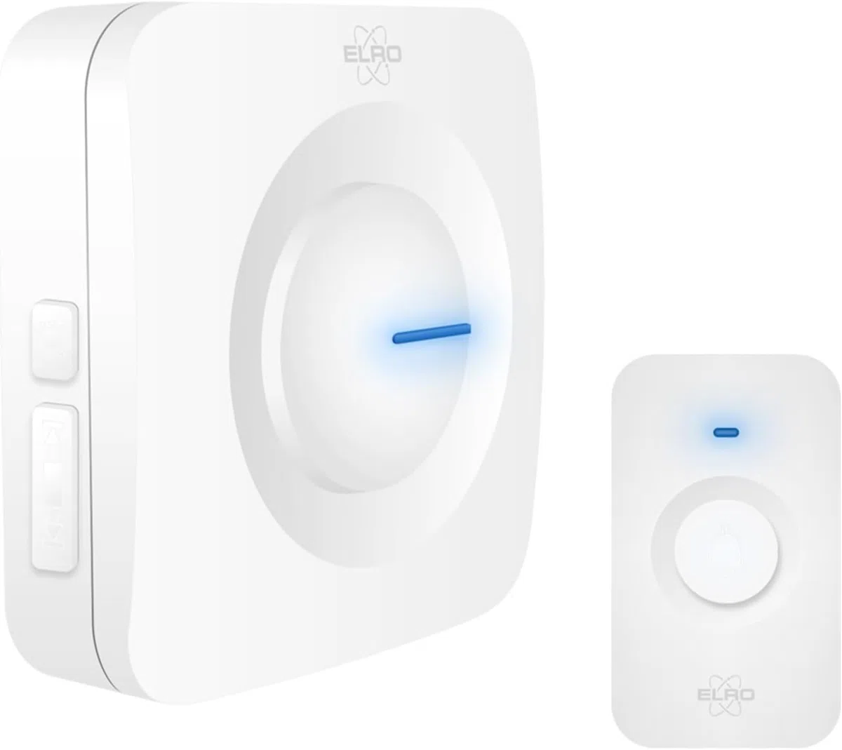 ELRO DB3000 Funk Türklingel Set - Tragbare Empfänger mit Batterie - Wasserdicht, 300m Reichweite, 64 Melodien - Weiß