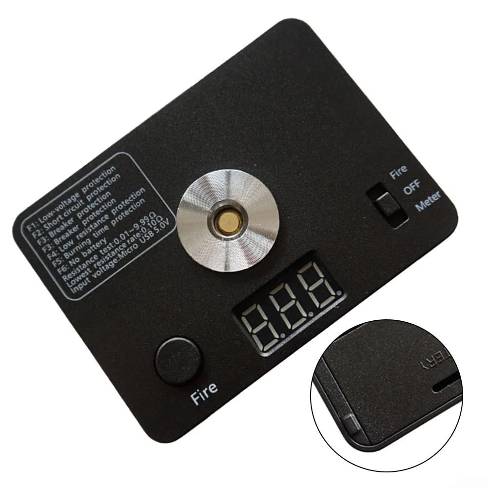 Ohm Resistance Tester 521 Tab Mini Coil Burn Measurement Platform V3 0.01-9.99Ω Range LED Display Portable Device Black