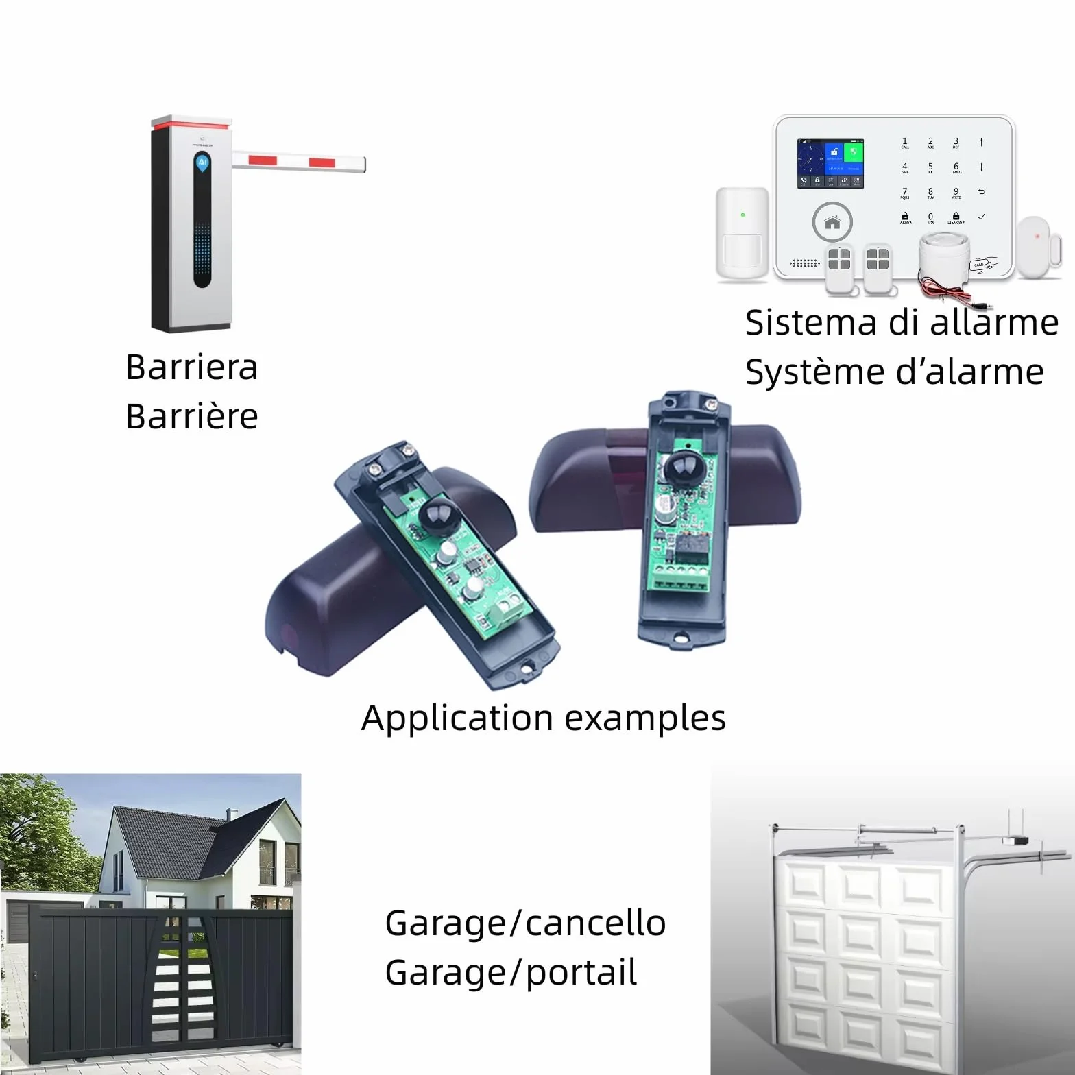 Paar Infrarot-Lichtschranken für automatischen Garagenöffner, Lichtschranke 12V/24V AC DC