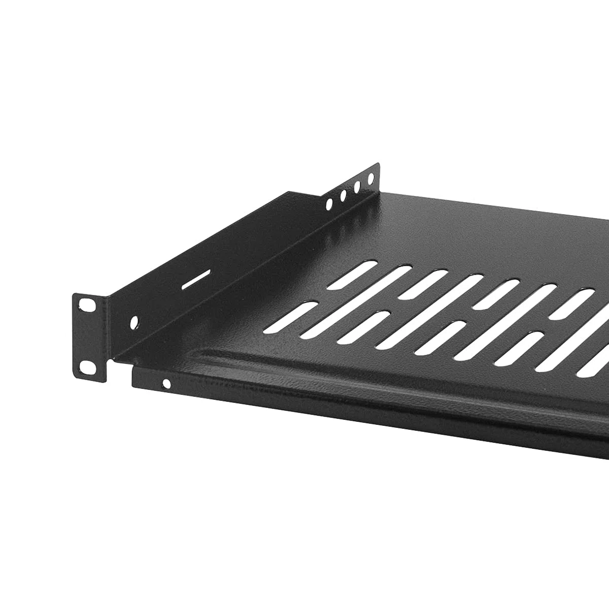 LogiLink SF1C35B - 19" Einschubfach (1 HE) für Stand-, Serverschränke mit Mind. 350mm Tiefe, max. 10kg Tragkraft, Schwarz