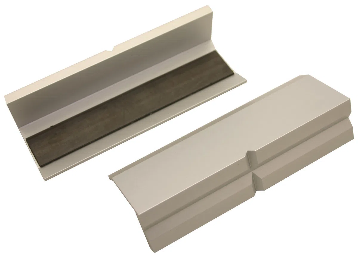 GSR Schraubstock-Schonbacken, 2-teilig, Schraubstock Backen, Aluminium mit Magnet Spann-Backen, Schutzbacken für Maschinenschraubstock, (125mm)