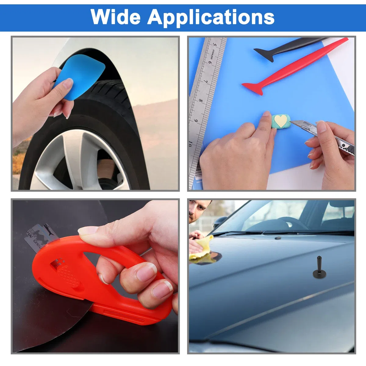 Auto Vinyl Werkzeug Kit, Autofolie Rakel Set für Tönungsfolie Auto Wrap Autofolien Tönungsfolie Lackschutzfolie Set Wraps Tool Micro Rakel Filzrakel Folienschneider für Car Wrapping Folie, 35 STK