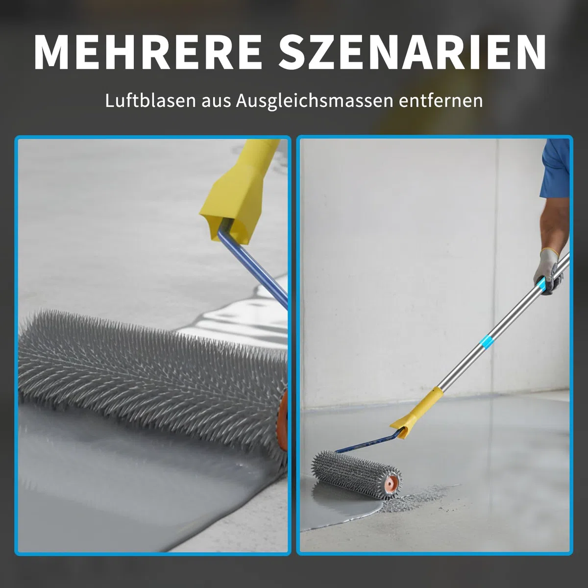 Entlüftungsroller 23 cm, Stachelwalze zur Entlüftung von Bodenbeschichtungen, Epoxidharz Bodenbeschichtung Werkzeug für Ausgleichsmasse Boden