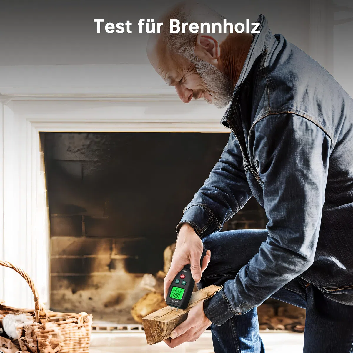 Feuchtigkeitsmessgerät, ERICKHILL EWM03 Pin-Typ Holzfeuchtemessgerät mit 5 Modi, LCD-Display mit grüner Hintergrundbeleuchtung, Holz- und Baumaterial-Schimmel-Detektor.