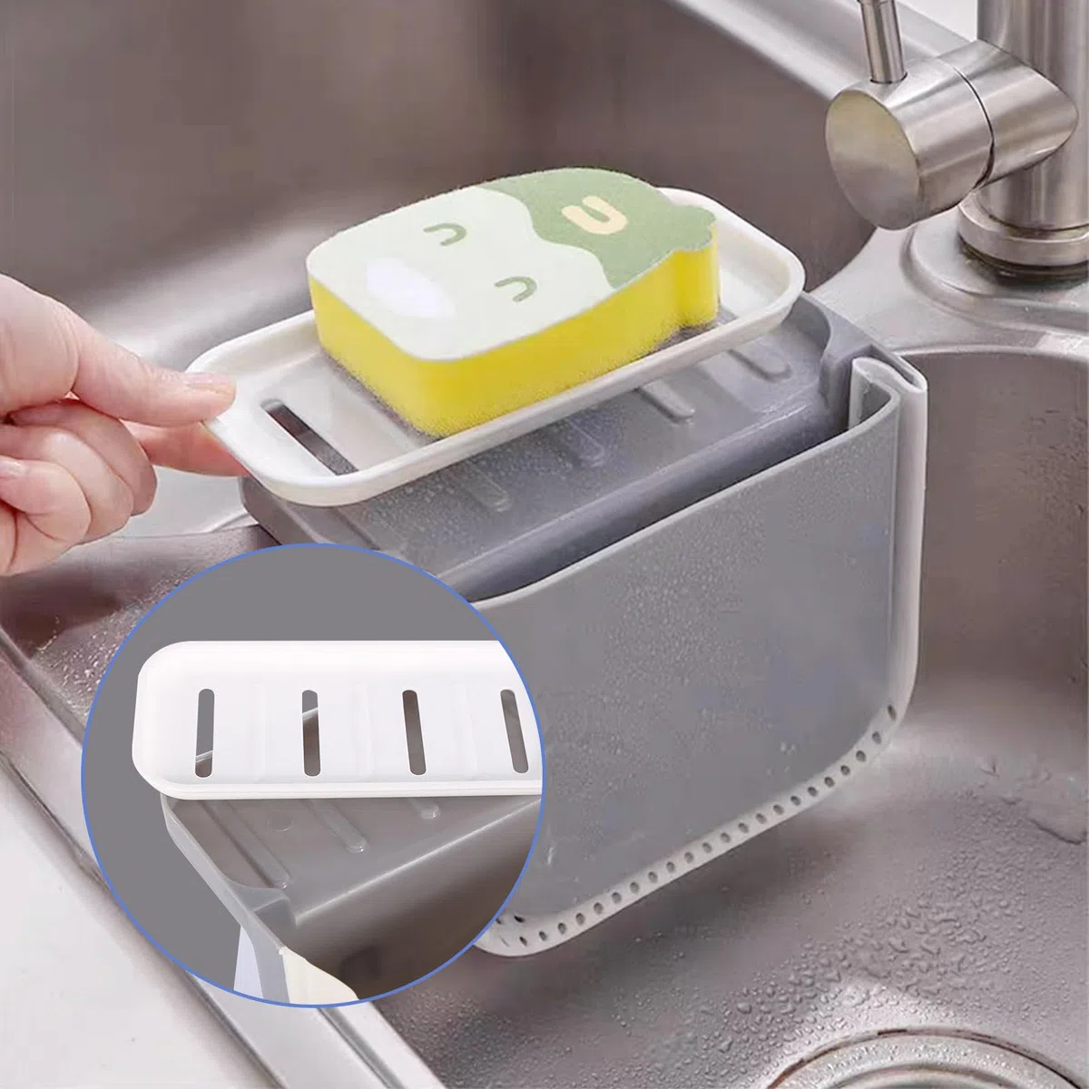 Küchenspüle Teleskop Abtropfkorb, Faltbares Küchenspüle Abflusskorb mit Saugnapf, Abflusskorb Spülbecken Multifunktionaler Abflusskorb Spüle für Küche Waschbecken