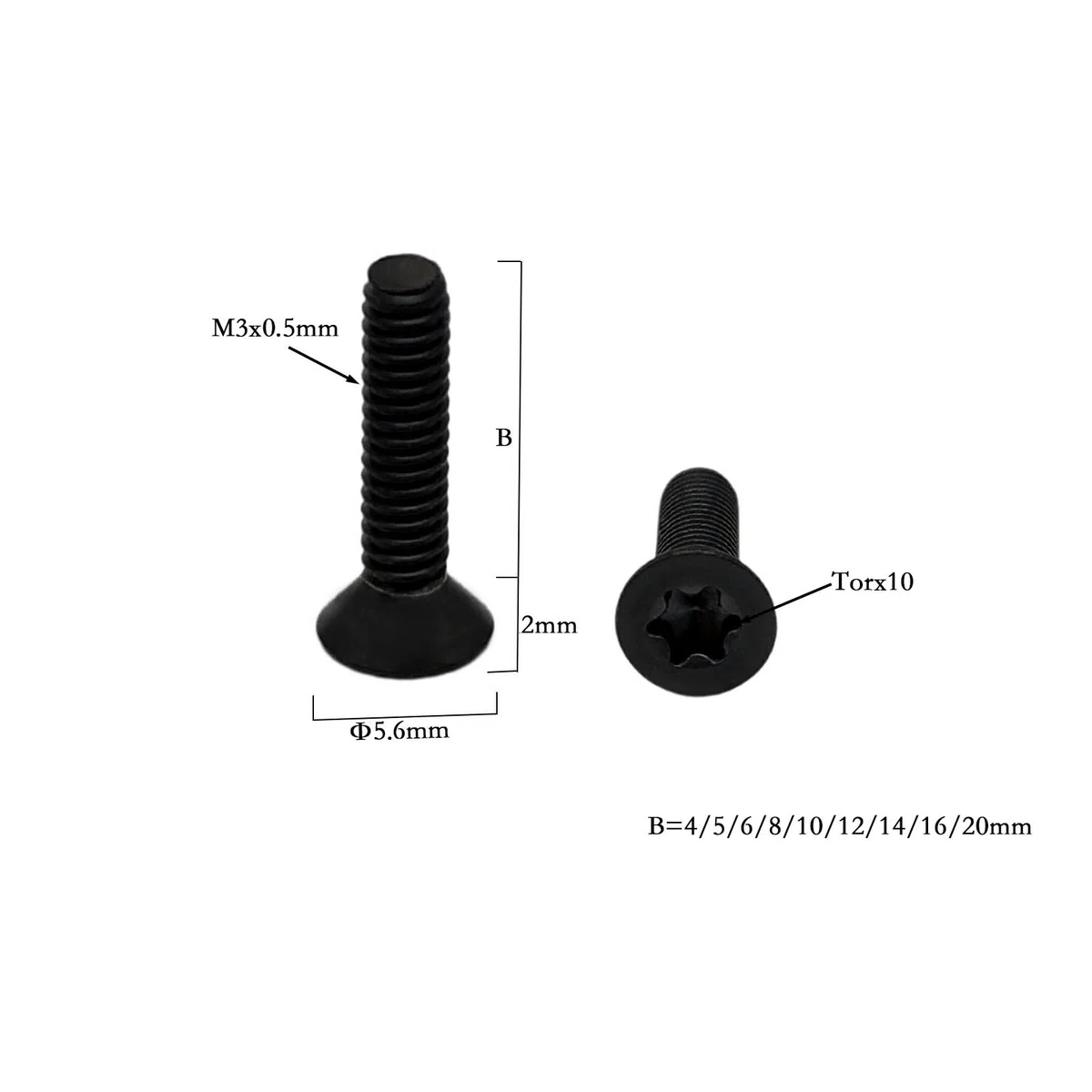 RISON-Titanium 10 Stück M3x10mm Titan Senkkopfschrauben, ISO14581 Titanschrauben Torx Flachkopfschrauben, Gewindeschrauben Mikroschrauben für 3D-Drucker, RC-Autos, RC Modellbau Zubehör