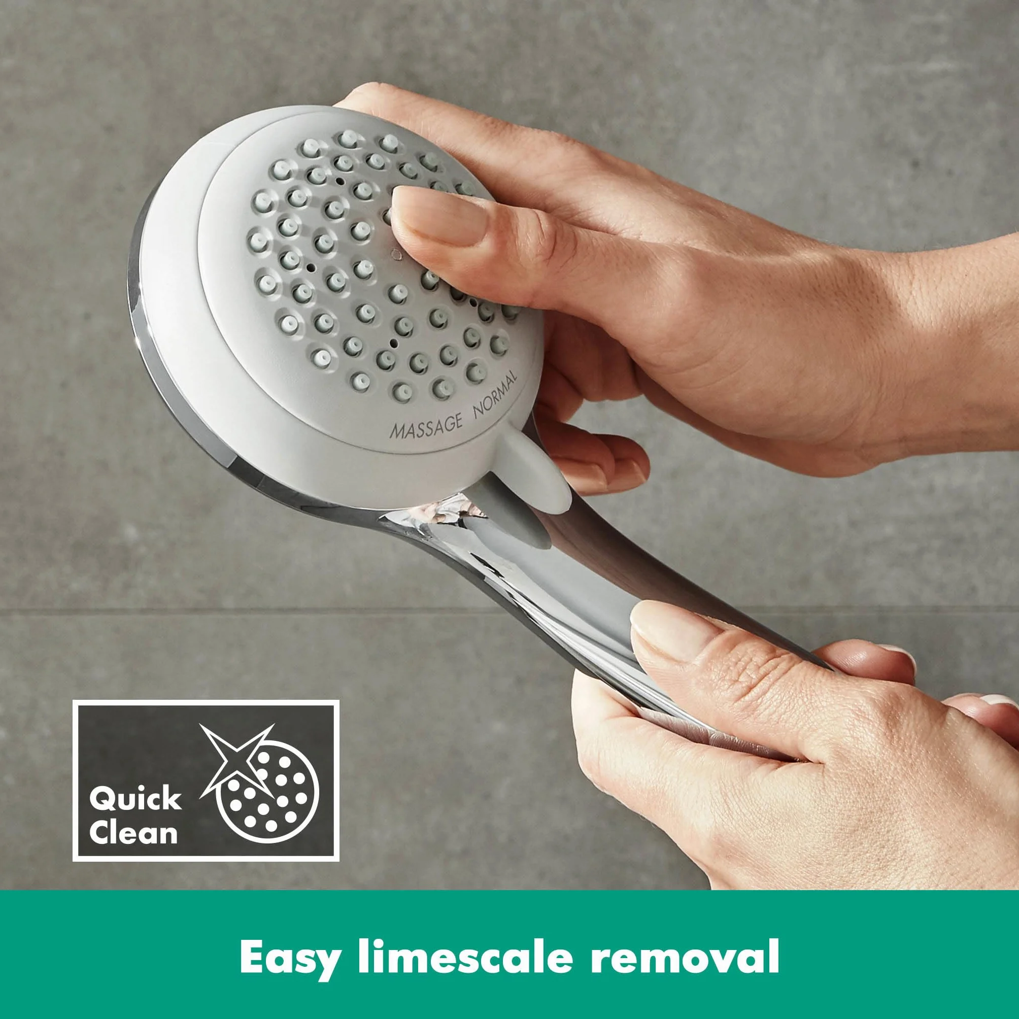 hansgrohe Crometta 85 - Duschkopf, Handbrause mit 2 Strahlarten, runde Duschbrause (⌀ 85 mm), Brausekopf mit Antikalk-Funktion, Chrom