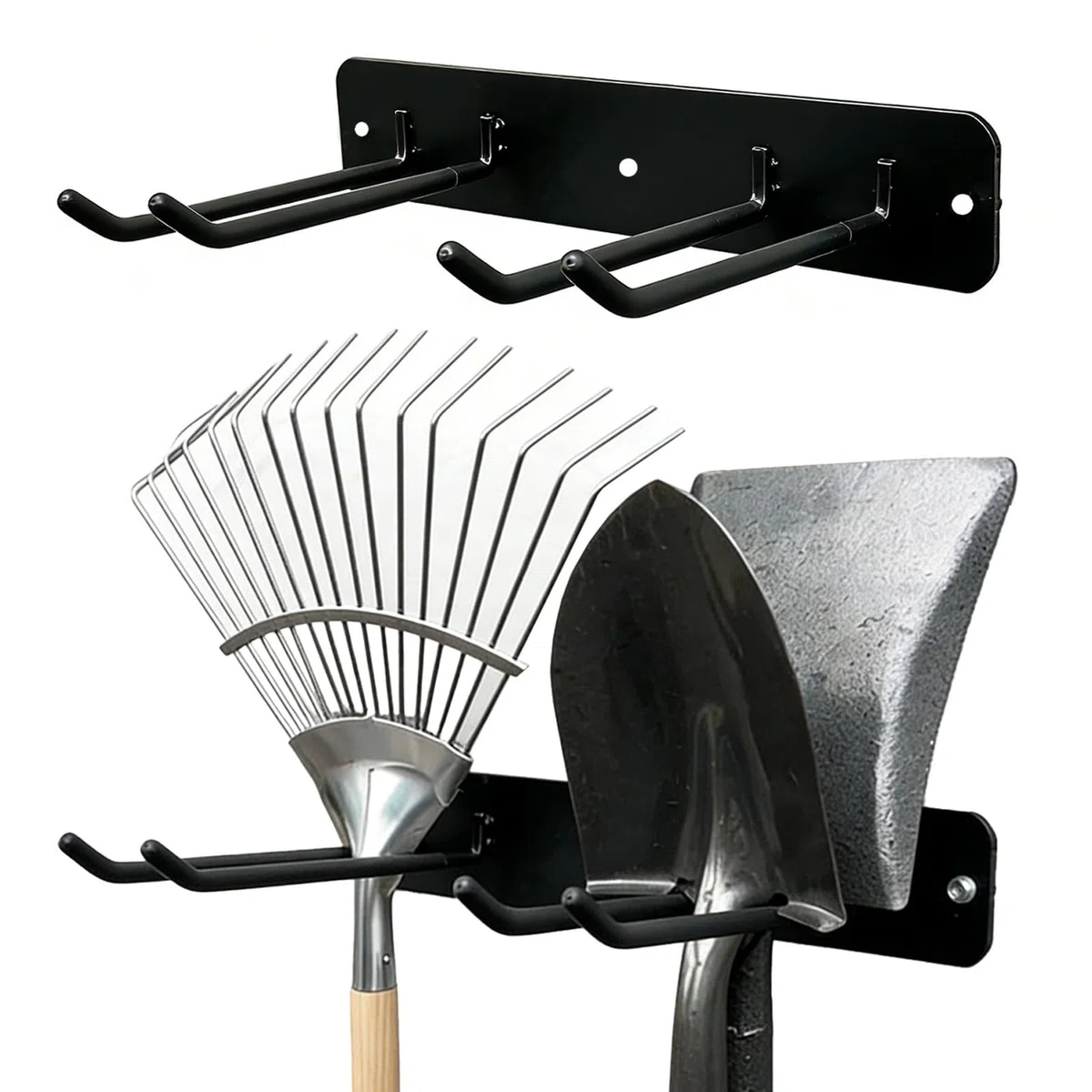 2 Stück Gerätehalter, Halterung Gartengeräte, Metall Gartengerätehalter, Aufhängung Gartengeräte für Garten, Keller, Hof, Garage (Einstöckig)