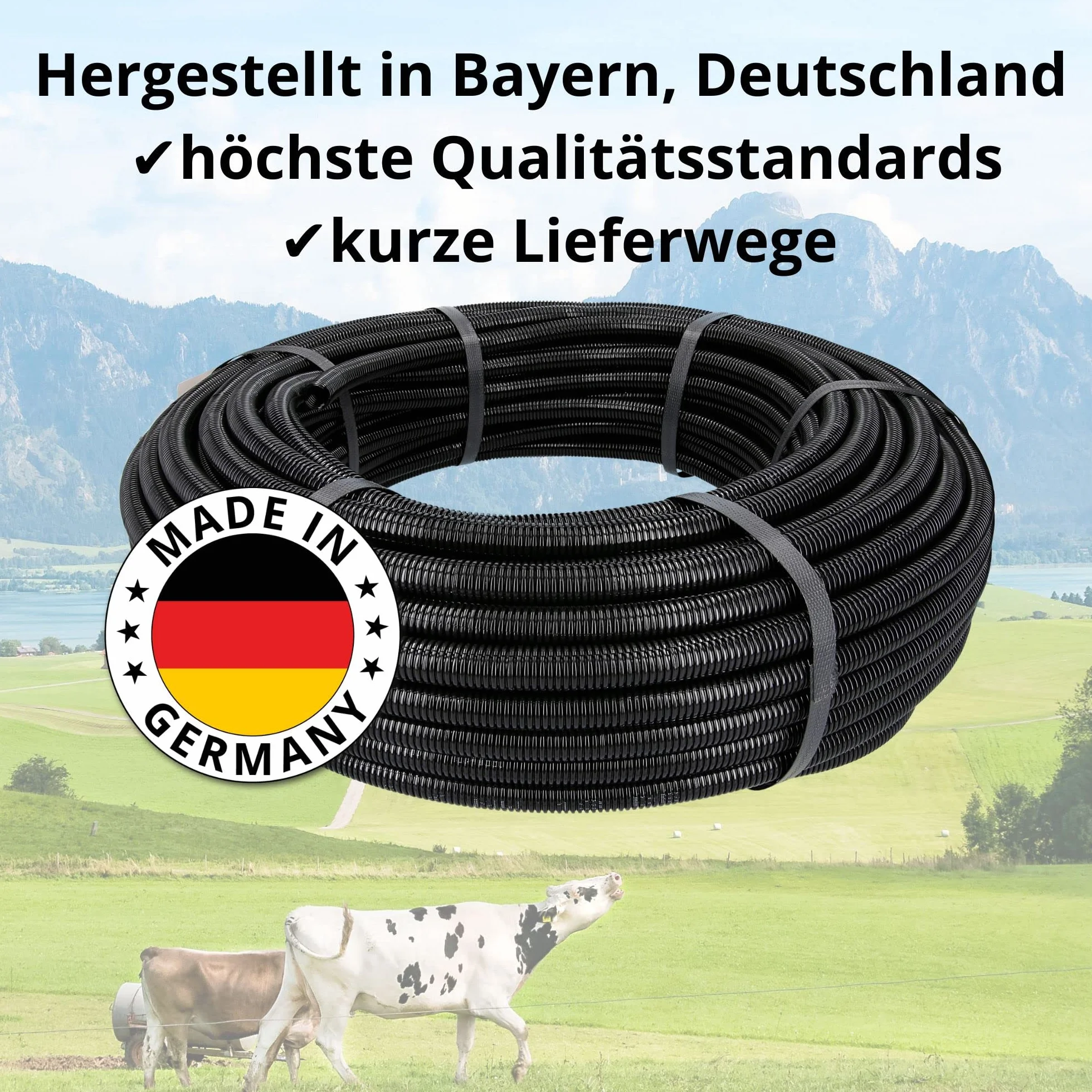 10 Meter Kalitec Wellrohr geschlitzt NW 14 I Wellschlauch offen I Marderschutzrohr I Leerrohr I Kabelschutz AD 18,3 mm ID 14,5 mm