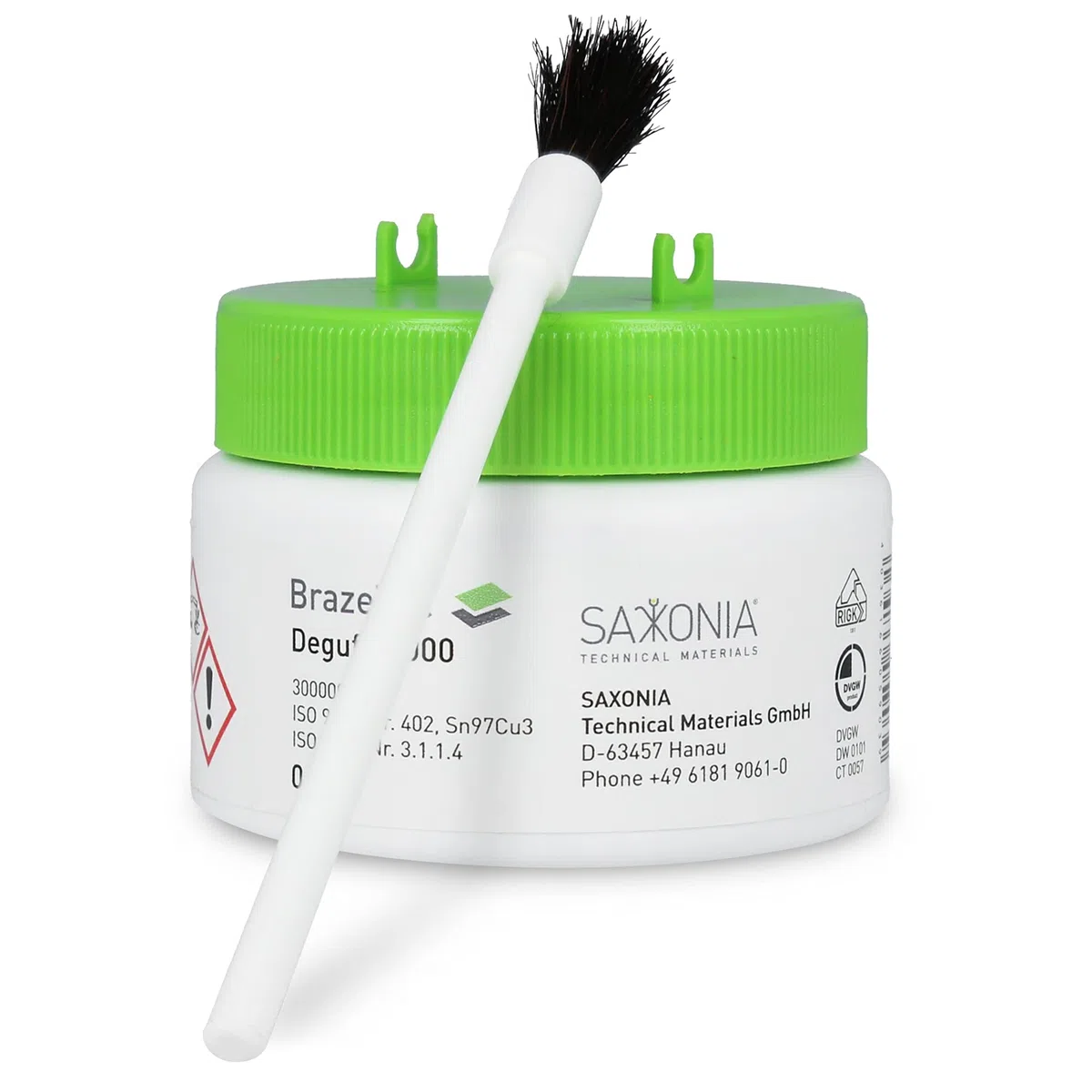 Flussmittel Lötpaste Degufit 3000 Weichlötpaste 100g mit Bürste für die Trinkwasserinstallation mit Kupferrohren | Flussmittelpaste Lötflussmittel Fittingslötpaste Solder Paste Lötfitting Löten DVGW