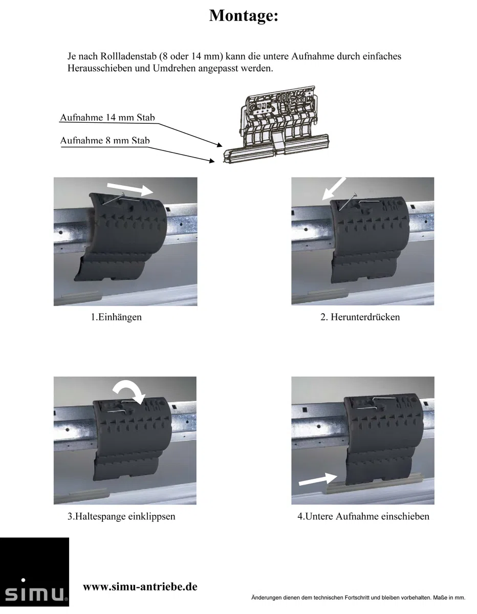 3er Set Hochschiebesicherung fester Wellenverbinder 3-gliedrig für Rollladen Rolladen (Einbruchschutz) Aluminium, PVC Clip & Schraubverbindung Rolladen-Accessoire Sicherheit