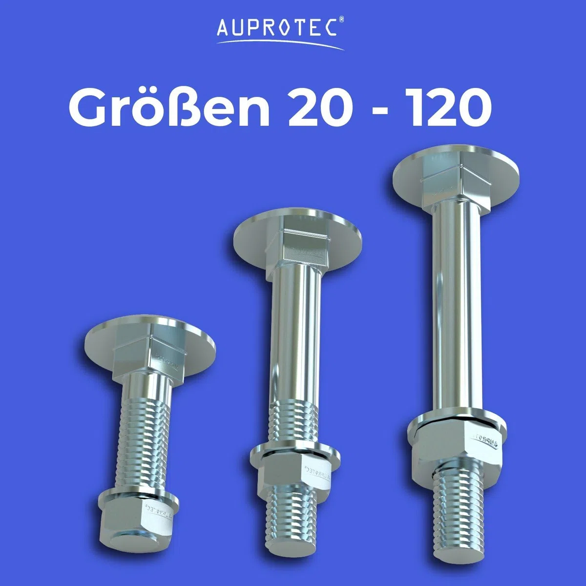 AUPROTEC Set M6x90 Schlossschraube inkl. Mutter & U-Scheibe I verzinkt Stahl 4.8 I DIN 603 Flachrundkopf mit Vierkantansatz für Holzbau und Außenbereich I 20 Stück