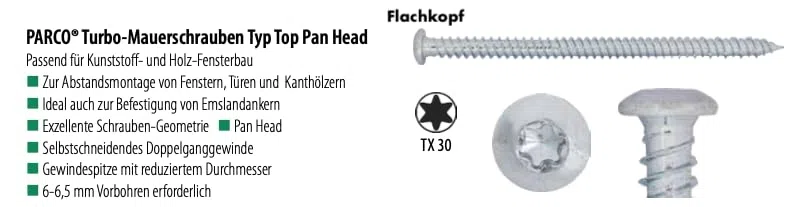 Fensterrahmenschrauben Fensterschrauben Rahmenschrauben Flachkopf für Türe und Fenster (Flachkopf, L=112mm, 50St.)
