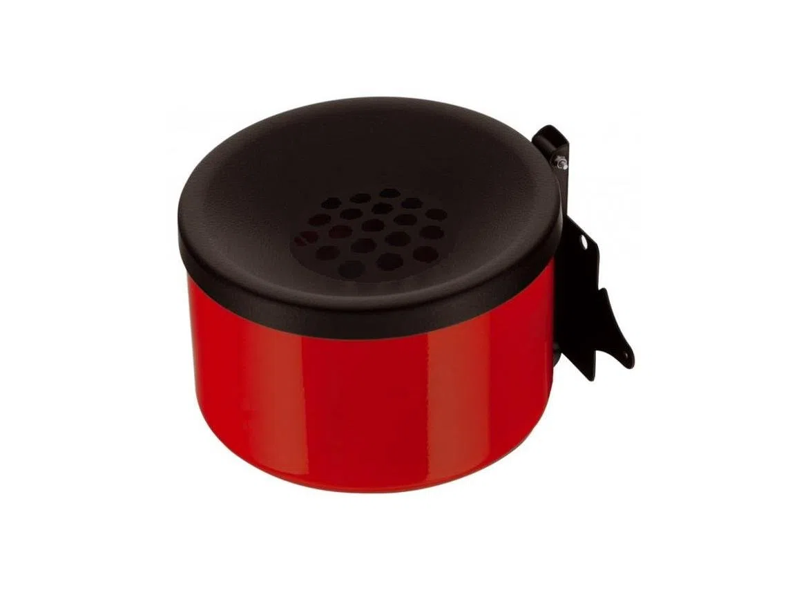 Hailo Wandascher ProfiLine Easy 1L | Wandaschenbecher zur Wandmontage | Schnelle Entleerung | Für Innen und Außen | Rot | 0910002