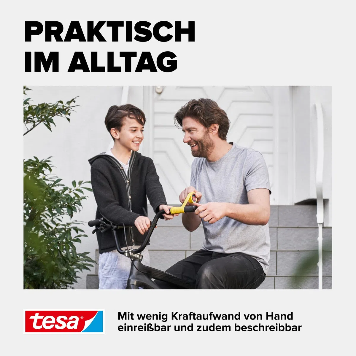 tesa extra Power Perfect Gewebeband - Gewebeverstärktes Ductape zum Basteln, Reparieren, Befestigen, Verstärken und Beschriften - Weiß - 25 m x 19 mm