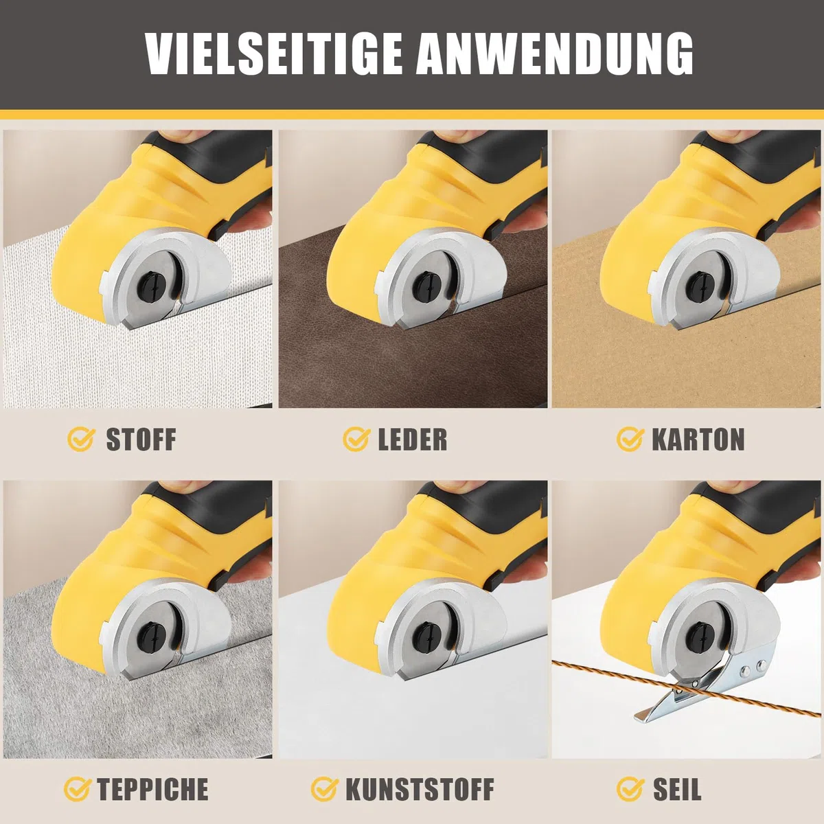 Kartonschneider Elektrisch, Elektrischer Schere mit Sicherheitsschalter, Komfortable Leichte Schere mit 240 Hüben/Min Geschwindigkeit Zum Schneiden von Leder, Karton, Teppich, Filz