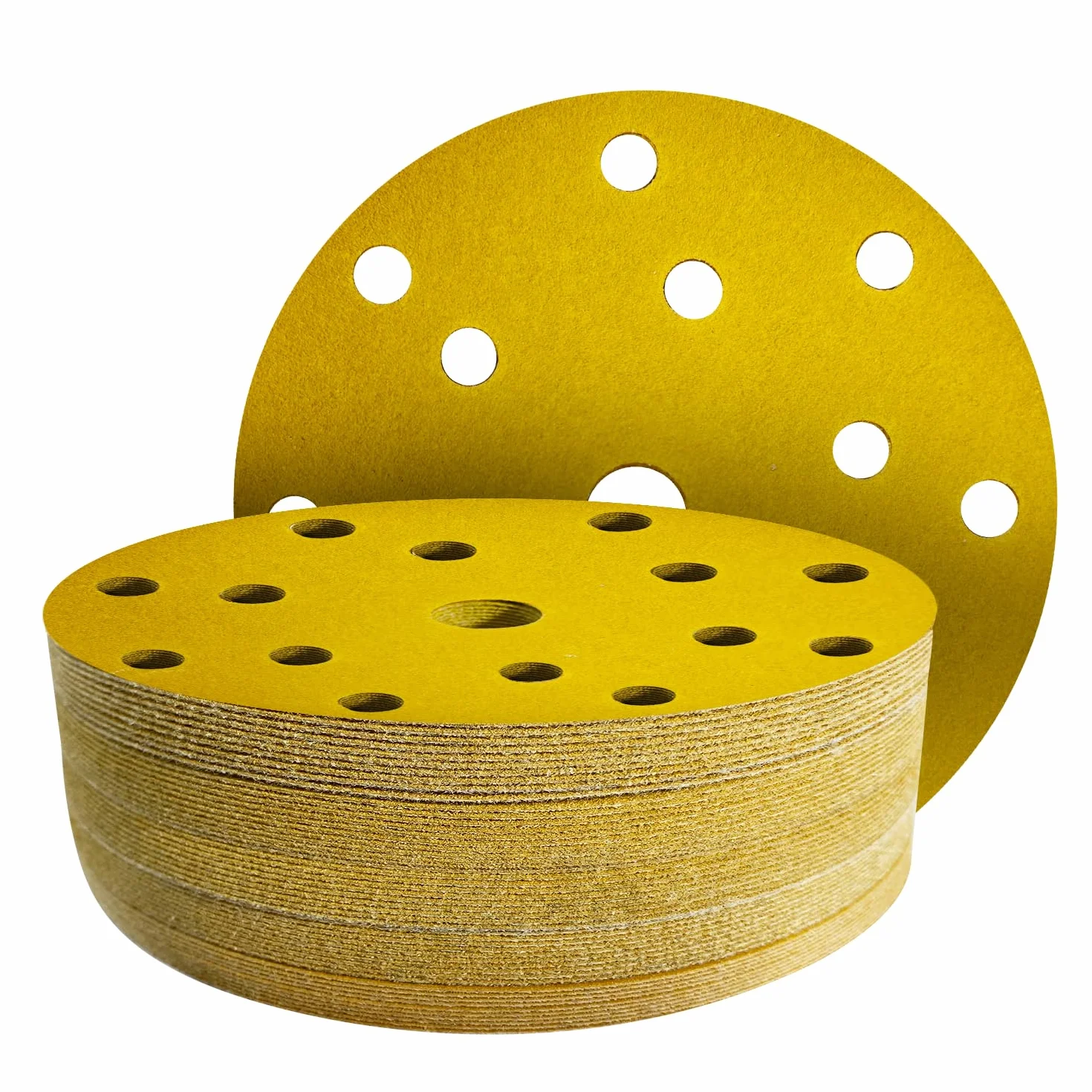 Schleifpapier 150mm klett, Klett-Schleifscheiben, 80 Stück, 15 Loch, Körnung 40/60/80/120/150/180/240/320, für Exzenterschleifer