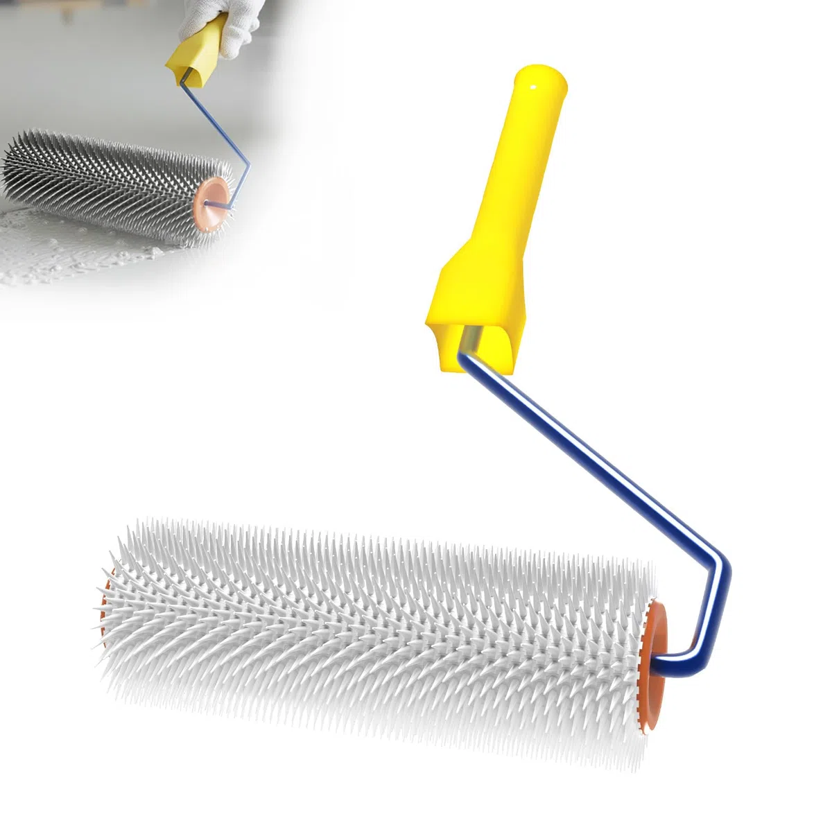Entlüftungsroller 23 cm, Stachelwalze zur Entlüftung von Bodenbeschichtungen, Epoxidharz Bodenbeschichtung Werkzeug für Ausgleichsmasse Boden
