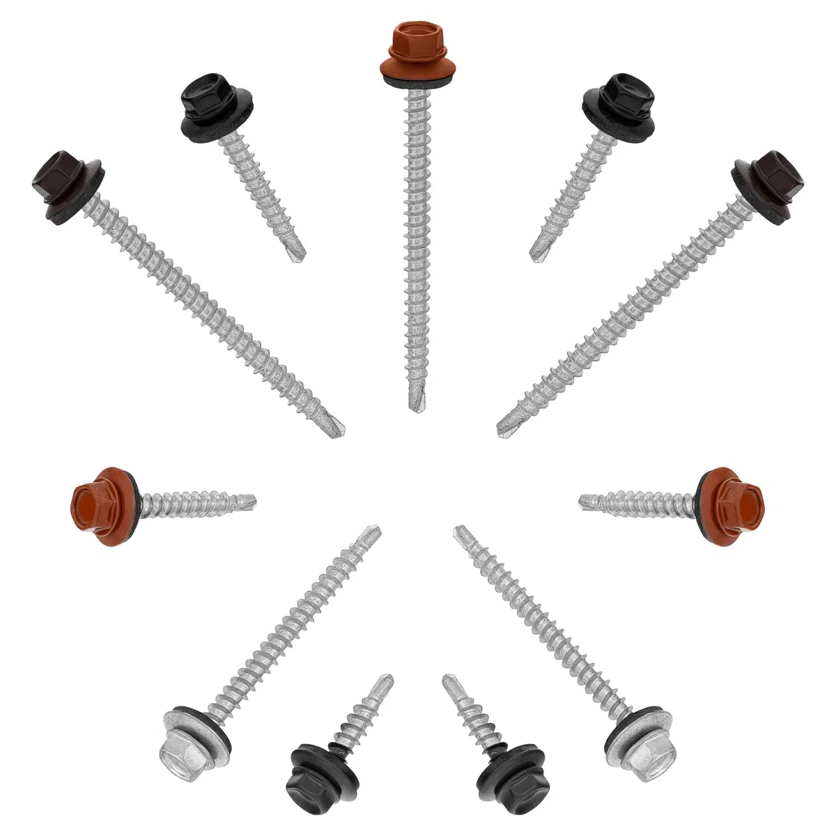 PAROTEC Trapezblechschrauben 4.8mm x 70mm, 200 Stück Selbstschneidende Schrauben mit EPDM Dichtscheibe Dichtung, Selbstschneidende Selbstbohrende Bohrschrauben Sechskantkopf, RAL 7016 Anthrazit