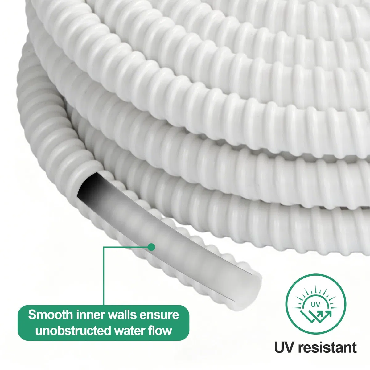 CPROSP Kondensatschlauch Ø16mm (5m), Kondensatschlauch Klimaanlage aus PVC, UV-beständig Ablaufschlauch Klimaanlage, Zuschneidbar, Flexibler Schlauch für Klimaanlagen, Split-Klimageräte