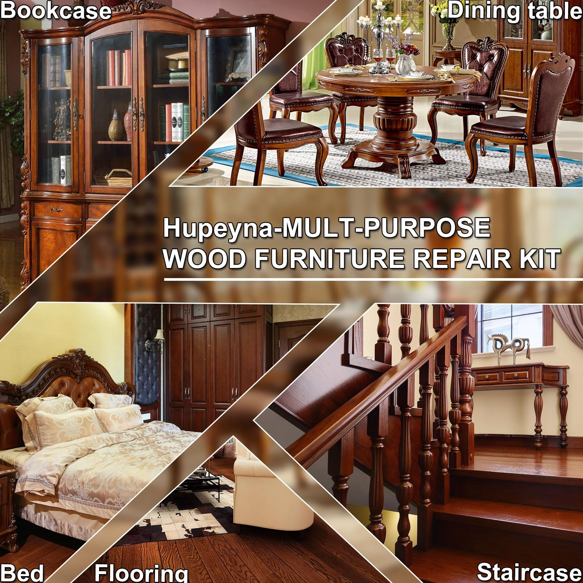 Laminat Holz Parkett Reparaturset, Holzkitt Holzspachtelmasse und Bienenwachs, Möbel Reparatur Set, Reparatur von Kratzer, Risse, Löcher, Verfärbungen für Holzböden, Tisch, Treppen, Tür, Schrank uvm