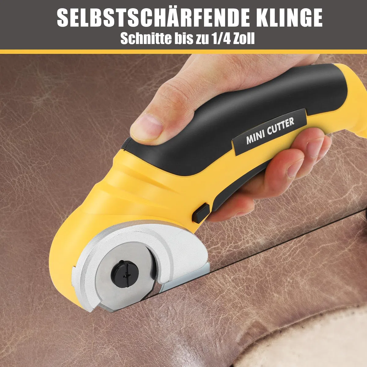 Kartonschneider Elektrisch, Elektrischer Schere mit Sicherheitsschalter, Komfortable Leichte Schere mit 240 Hüben/Min Geschwindigkeit Zum Schneiden von Leder, Karton, Teppich, Filz