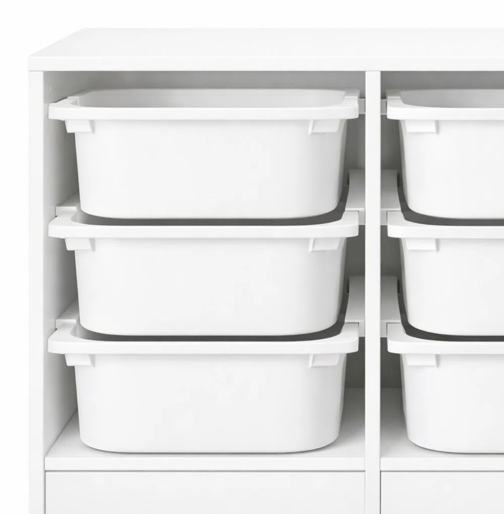6X Schienen kompatibel mit IKEA Kallax Regal passend für IKEA Trofast Boxen DIY Weiß