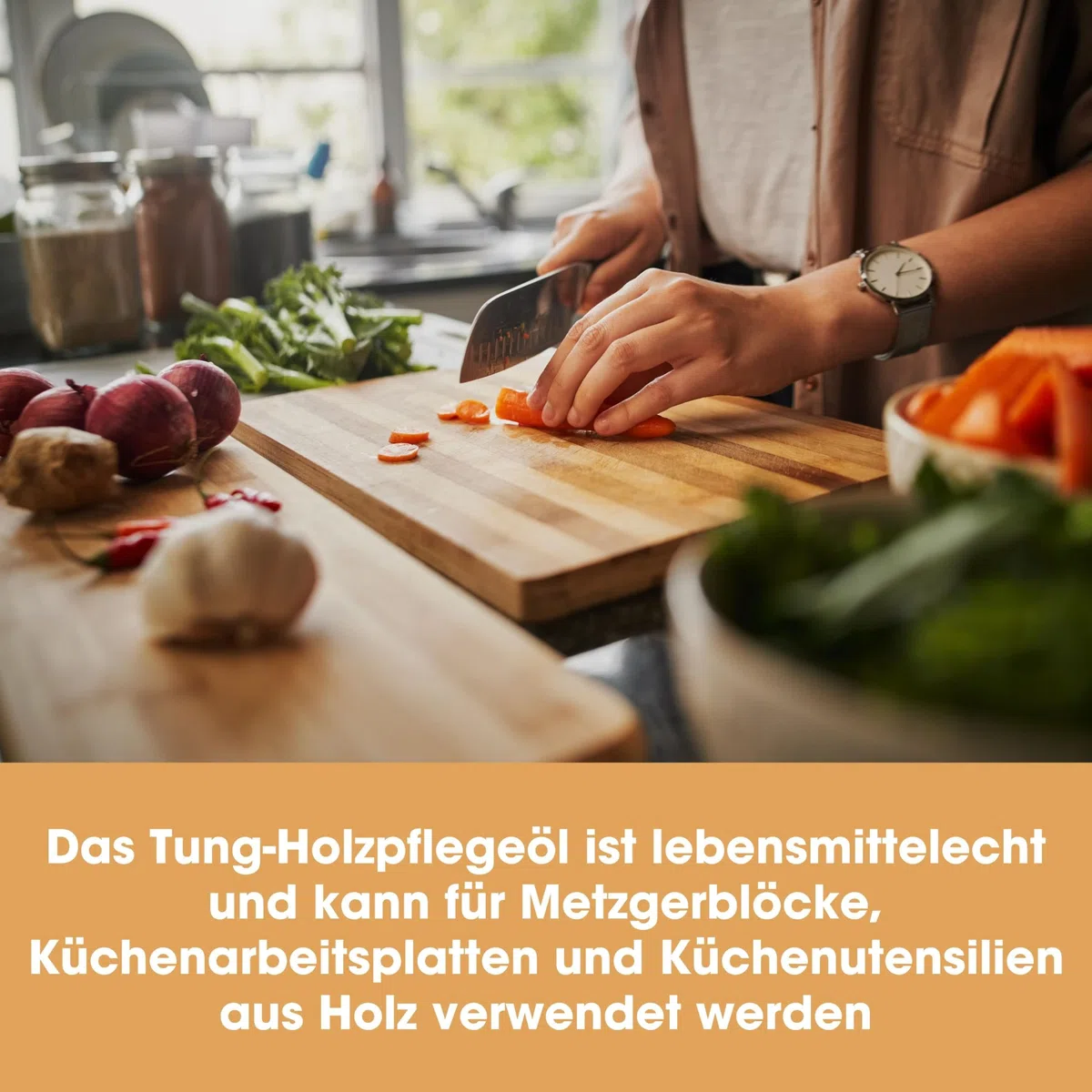 Reines Tungöl von Furniture Clinic - nährt, schützt und verschönert alle Holzgegenstände. Tung Oil ist ein 100% natürliches, lebensmittelechtes Öl für Holz im Innen- und Außenbereich - 500ml